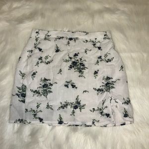 Linen slit skirt